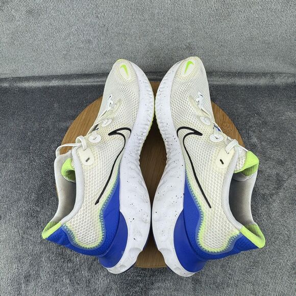 Nike Renew Run 2 Shoes Mens Size 11 White Volt Blue Running CW5844-100 - Picture 7 of 10